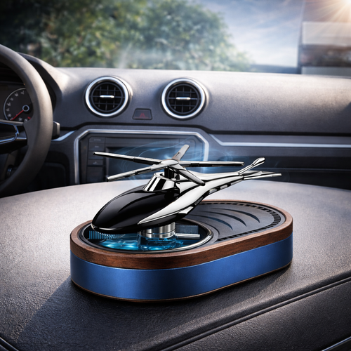 Aromatizador e Difusor Solar para Carro com Rotação Automática