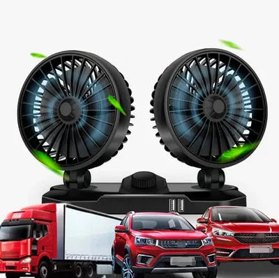 Ventilador Duplo Automotivo 12V/24V Portátil